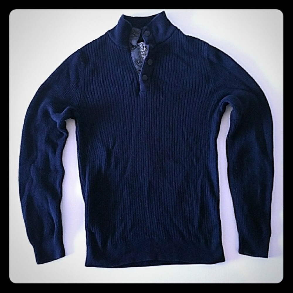 Express Men’s Navy Blue Ribbed Sweater